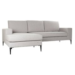 Schäslong / Divansoffa DKD Home Decor Grå Polyester Metall (240 x 160 x 88 cm)