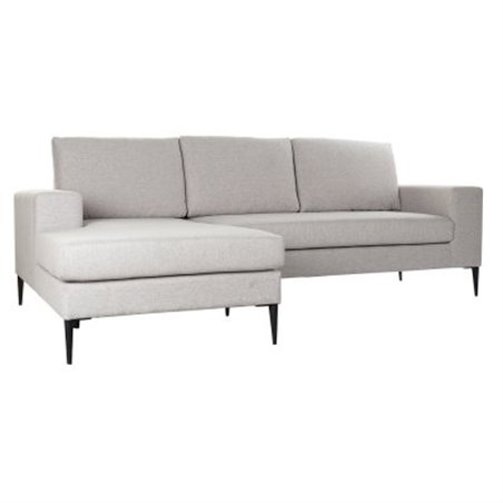 Schäslong / Divansoffa DKD Home Decor Grå Polyester Metall (240 x 160 x 88 cm)