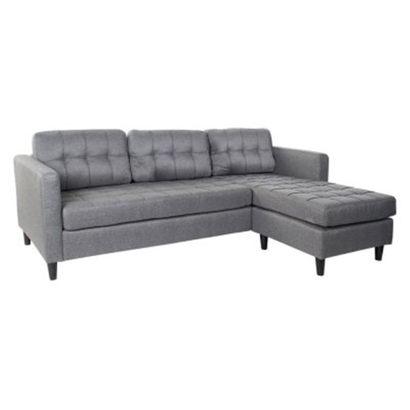 Chaiselong / Divansofa DKD Home Decor Polyester Gummitræ Moderne Mørkegrå (219 x 151 x 80 cm)