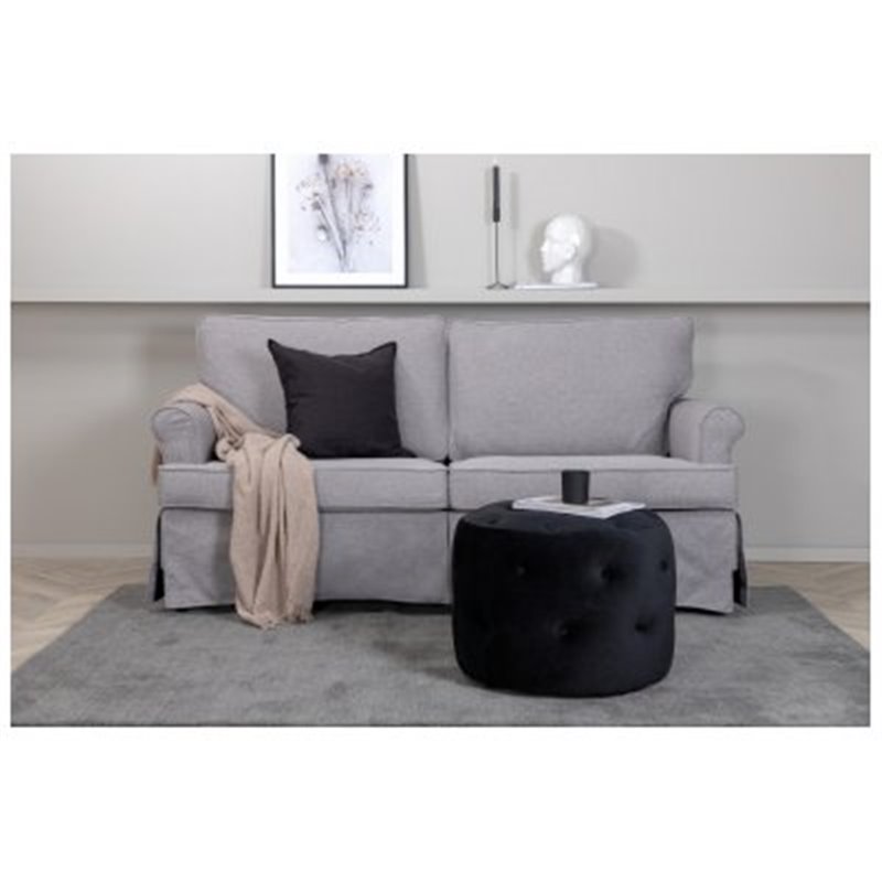 Anton Sofa - Black / Grey Fabric