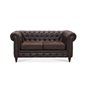 Soffa 2-Sits Chesterfield Cambridge - Brun - Vintagetyg/Microtyg