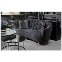 Soffa 2-Sits Edith - Svart - Velour