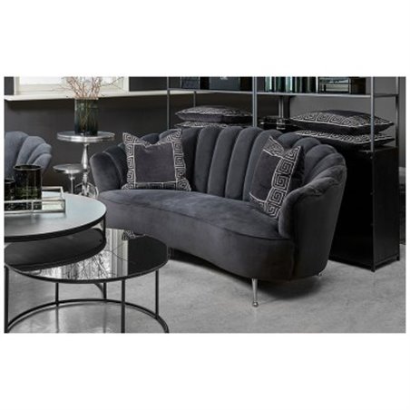 Soffa 2-Sits Edith - Svart - Velour