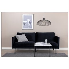 Soffa 2-Sits Zoom - Svart - Sammet