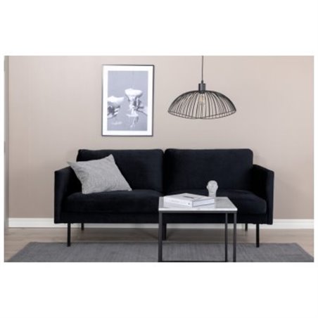 Soffa 2-Sits Zoom - Svart - Sammet