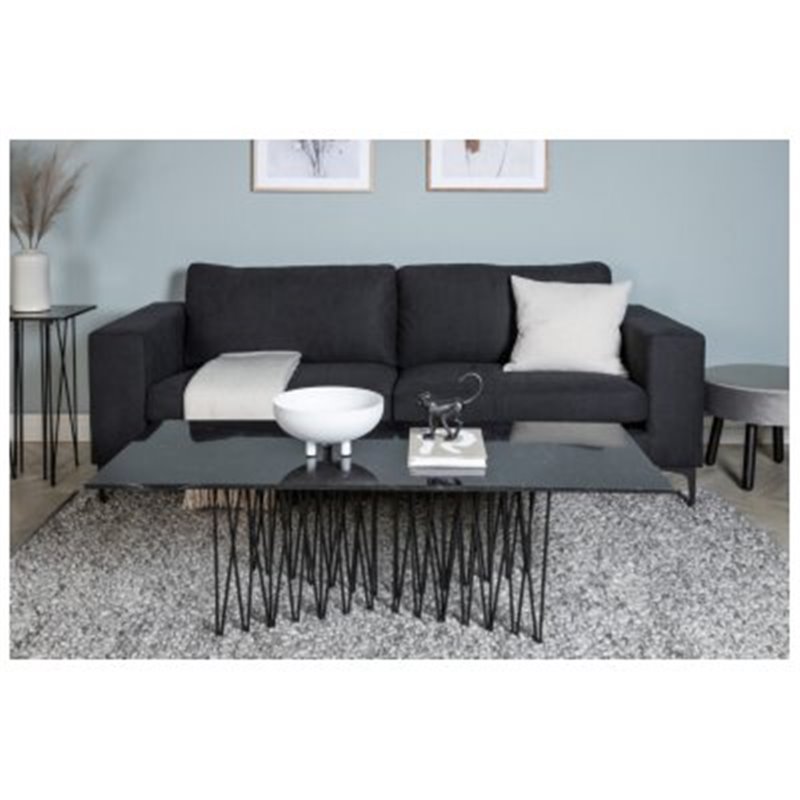 Soffa 3-Sits Bolero - Svart - Tyg