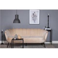 Soffa 3-Sits Calais - Beige - Sammet