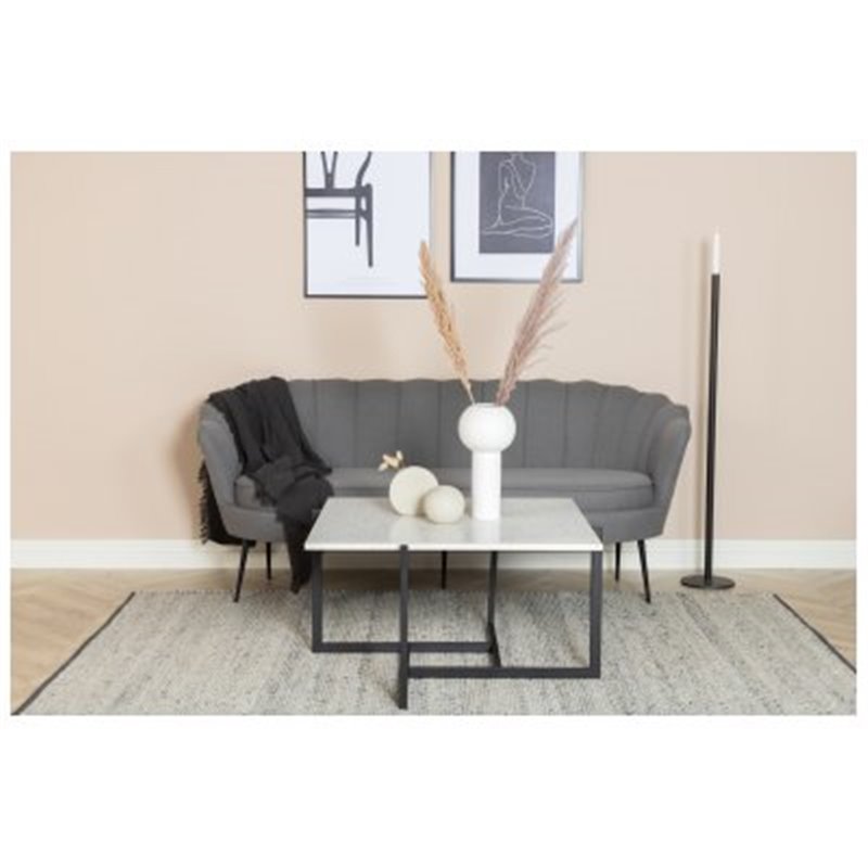 Calais Sofa 3-seater -Grey Fabric - Black Legs