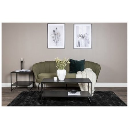 Calais Sofa 3-seater - Dusty Green Fabric - Black Legs