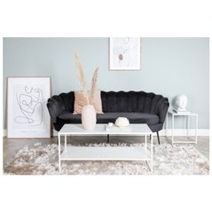 Soffa 3-Sits Calais - Svart - Sammet