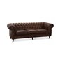 Sofa 3-personers Chesterfield Cambridge - Brun - Olieret/vokset læder