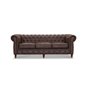 Soffa 3-Sits Chesterfield Cambridge - Brun - Vintagetyg/Microtyg