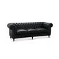 Sofa 3-personers Chesterfield Cambridge - Sort - Olieret/vokset læder