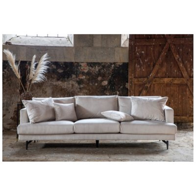 Sofia Sofa - Sort / Beige Fløjlstræk