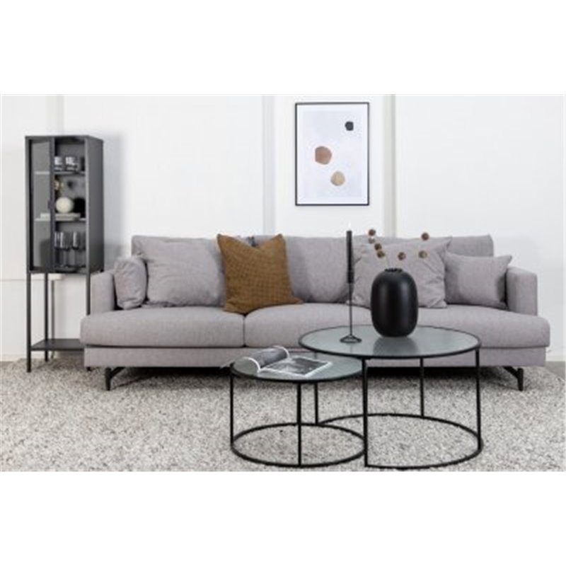 Sofia Sofa - Black / Grey Fabric