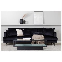 Soffa 3-Sits Sofia - Svart - Sammet