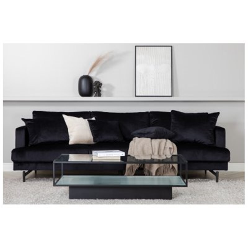 Sofia Sofa - Black / Black Fabric