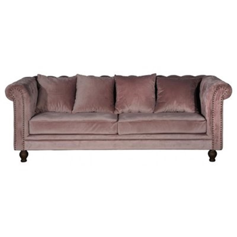 Soffa 3-sits Velvet Sammet - Gammelrosa