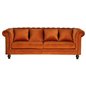 Velvet 3-seat sofa - Rusty Orange