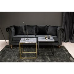 Soffa 3-sits Velvet Sammet - Svart