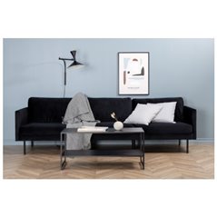 Soffa 3-Sits Zoom - Svart - Sammet