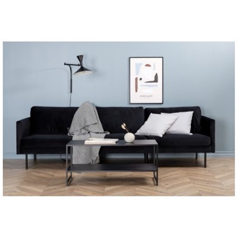 Zoom 3-seat Sofa - Black / Black Velvet