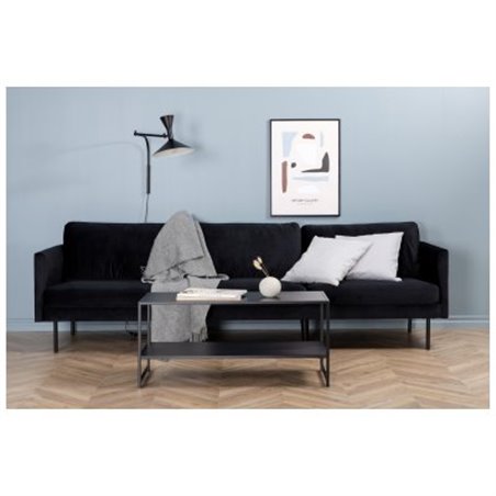 Soffa 3-Sits Zoom - Svart - Sammet