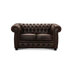 Soffa Chesterfield 2-Sits Liverpool - Brun - Läder