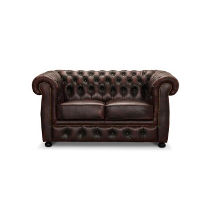 Soffa Chesterfield 2-Sits Liverpool - Oxblod - Läder