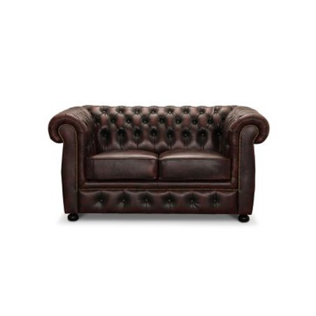 Soffa Chesterfield 2-Sits Liverpool - Oxblod - Läder