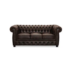 Soffa Chesterfield 3-Sits Liverpool - Brun - Läder