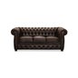 Sofa Chesterfield 3-personers Liverpool - Brun - Læder