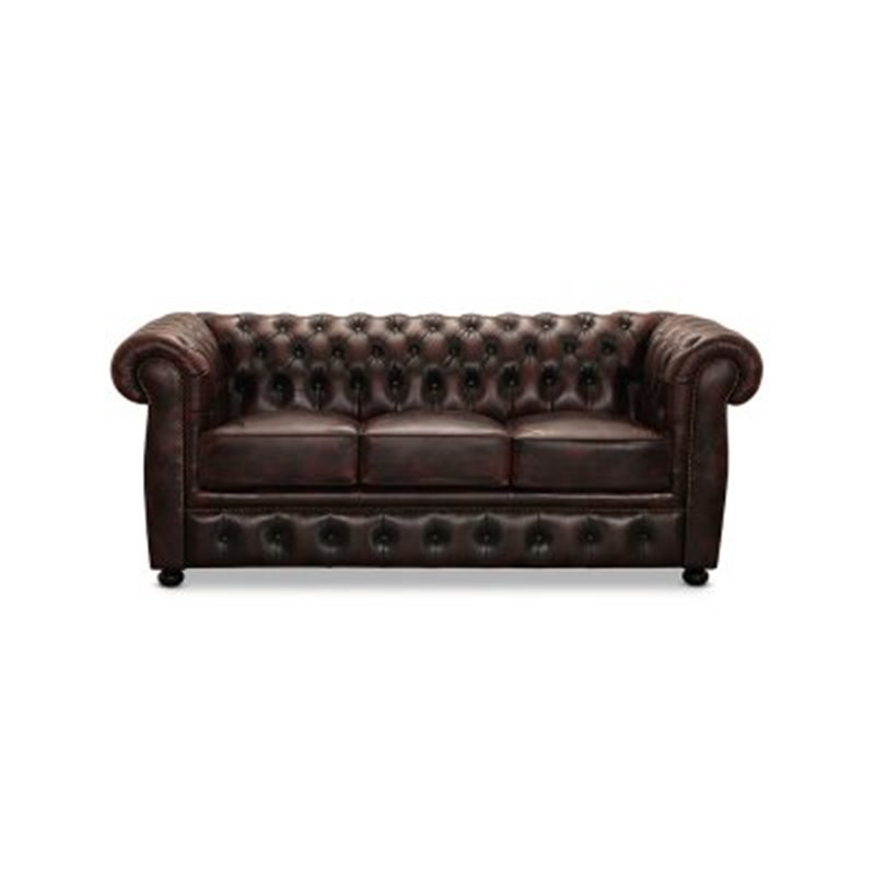 Soffa Chesterfield 3-Sits Liverpool - Oxblod - Läder