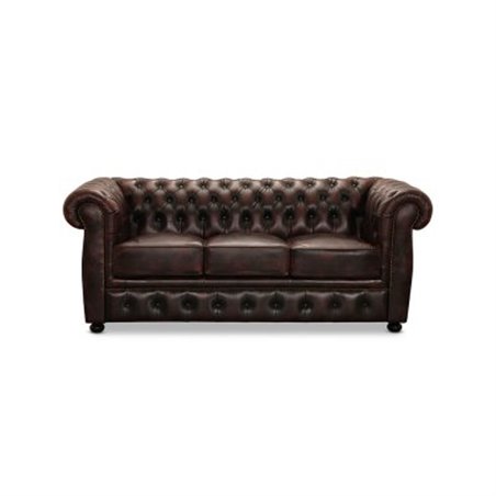 Sohva Chesterfield 3-paikkainen Liverpool - Oxblood - Nahkaa