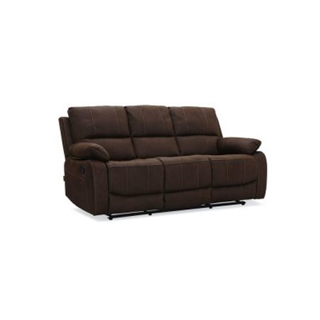 Soffa Recliner 3-Sits - Texas - Brun - Microtyg/Konstmocka