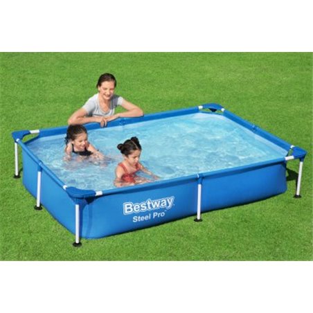 Over jorden pool Bestway Steel Pro 221x150x43 cm Rektangulær med stålramme