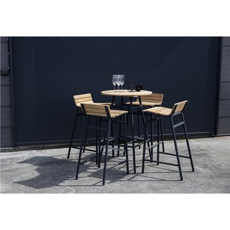 Mexiko bar-set - svart Aluminium / acasia-bord