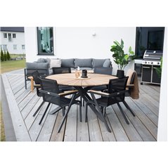 Loungestol/Karmstol 2-Pack Mexico - Svart / Teak