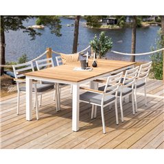 Loungestol/Karmstol med Dyna Brasilia - Vit / Teak