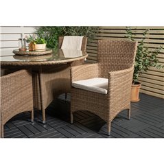 Lounge lænestol 2-Pak Malin - Natur/Lys beige