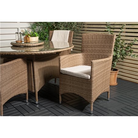 Lounge lænestol 2-Pak Malin - Natur/Lys beige