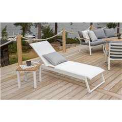 Loungesäng/Solsäng 2-Pack Mexico - Vit / Teak