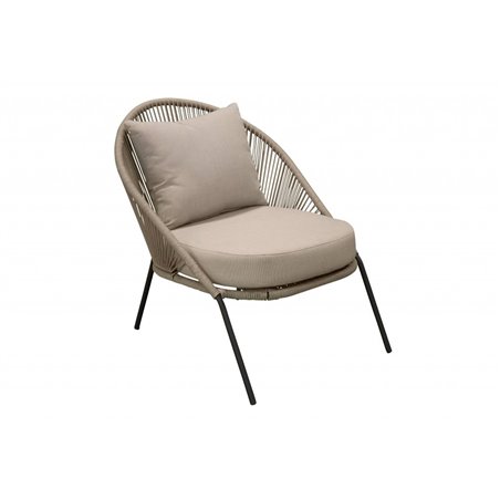 Loungefåtölj 2-Pack Lindos med Dynor - Beige / Svart