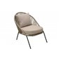 Lindos Lounge stol - svart Aluminium / Latte Rep / Beige Kudde