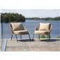 Lindos Lounge stol - svart Aluminium / Latte Rep / Beige Kudde