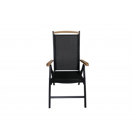 Loungestol/Karmstol Fällbar Panama 2-Pack - Svart / Teak