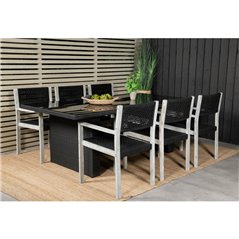 Loungestol/Karmstol Rives 2-Pack - Vit Akacia/Svart