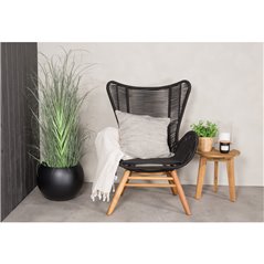 Tingeling Lounge Stol - Svart Rep / Acacia