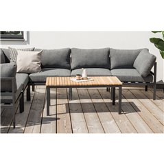 Brasilia - soffa Tabell 60 * 110 * 55 - Svart Aluminium / Teak