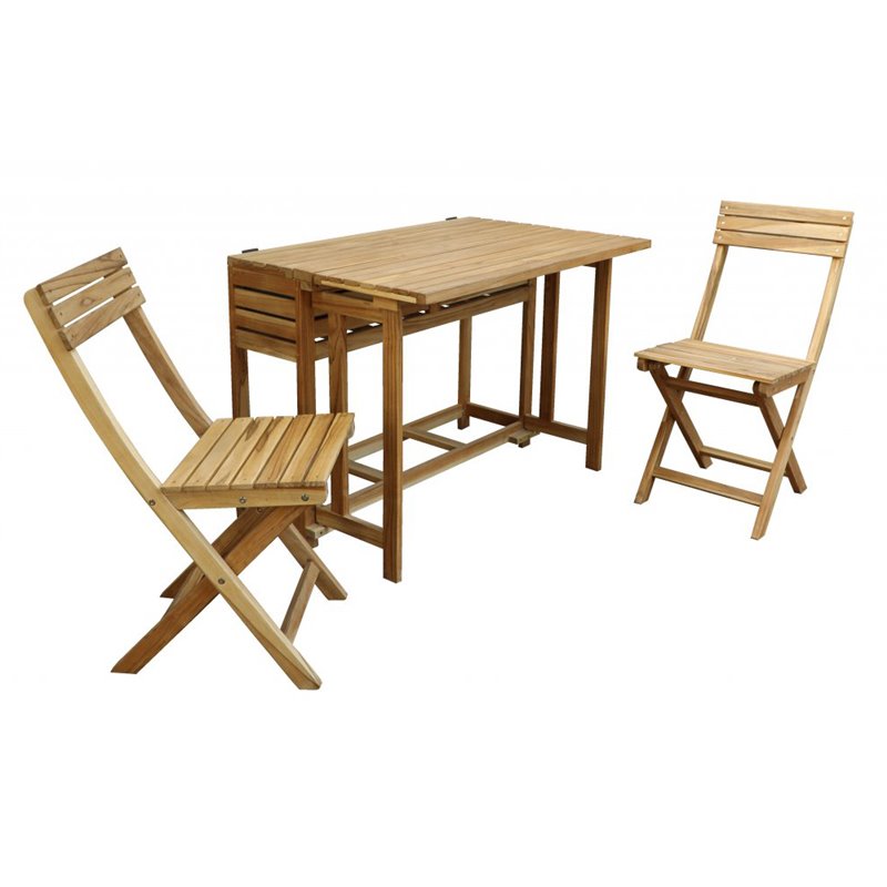 Marion Café set - (bord, is hink, två stolar) - Acacia